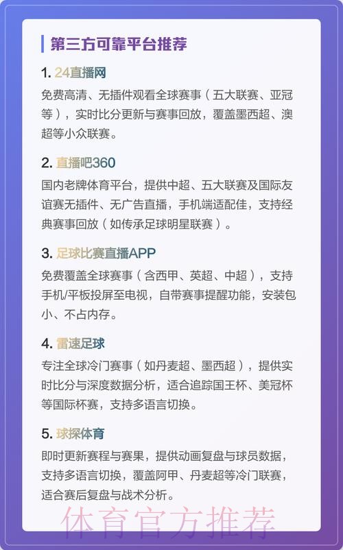 免费观看世界杯赛事直播平台推荐